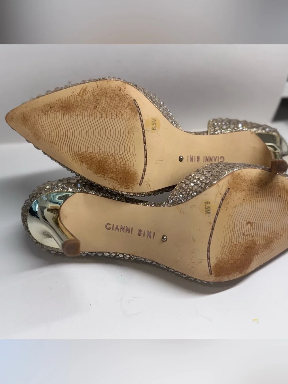 Gianni Bini Rhinestone Embellished D'Orsay Stiletto Pumps 6.5 M